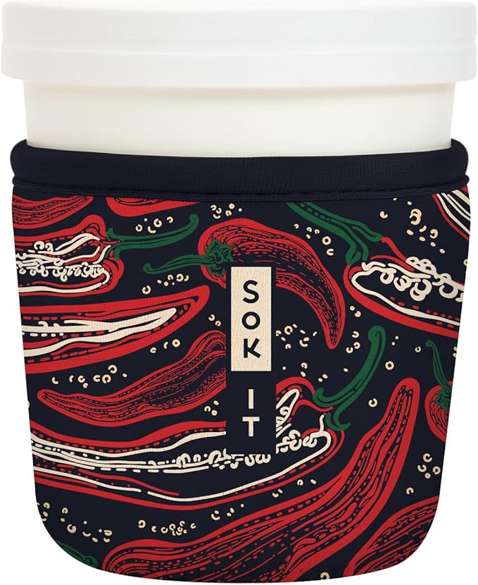 Sok It IceCreamSok Insulated Neoprene Cover (Hot Stuff, Tapered Ice Cream Pints)