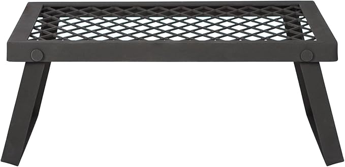 Amazon Basics Heavy-Duty Portable Camping Grill Grate for Campfire Cooking, Black