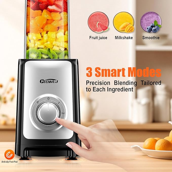 Smoothie Blender, Personal Blender for Shakes and Smoothies,12Pcs Coffee Grinder and Countertop Blenders Combo for Kitchen, Portable Smoothie Blenders with 10oz/17oz x2/23oz Cups (BLACK) (black2)