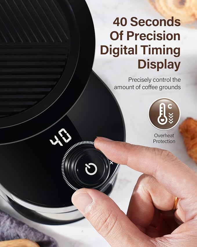 SHARDOR Electric Burr Coffee Grinder, 32 Precision Grind Settings, 40-Second Adjustable Timer, Chamber Cleaning Button, Designed for Coffee Enthusiasts