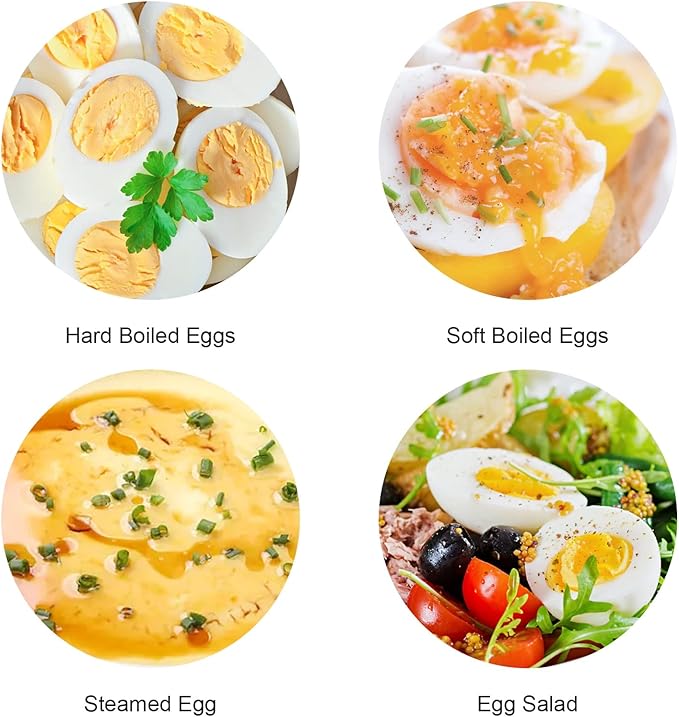 VOBAGA Electric Egg Cooker, Rapid Egg Boiler with Auto Shut Off for Soft, Medium, Hard Boiled, Steamed Eggs, Vegetables and Dumplings, Stainless Steel Tray with 7-Egg Capacity (Yellow)