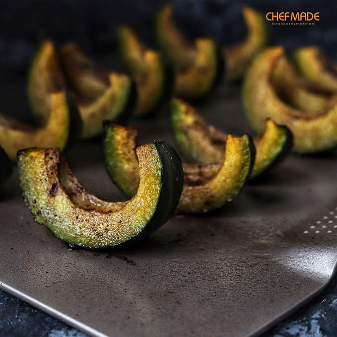 CHEFMADE Cookie Sheet Pan, 12-Inch One-Handed Gripping Non-Stick Rimless Bakeware for Oven Baking 11.4" x 12.8"x 0.6" (Champagne Gold)