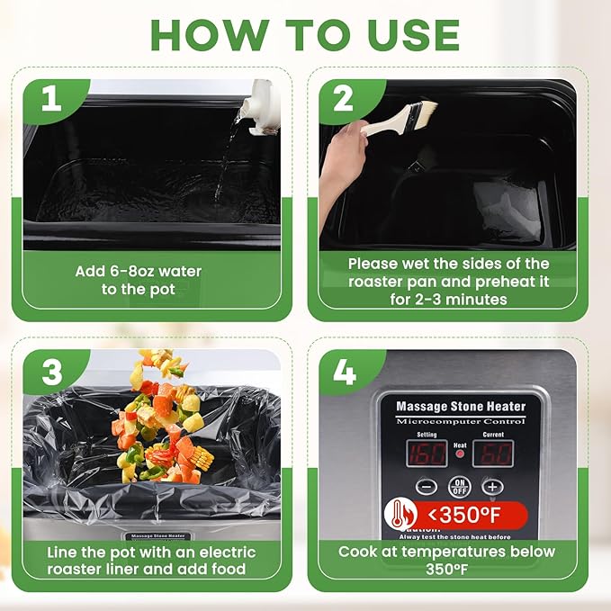 CAREGY Electric Roaster Liners 34 x 18 Inch 15 Counts Disposable Roaster Liners Fits 16, 18, 22 Quarts Roasters, Roasting Oven Liners Cooking Bags for Immediate Cleanup