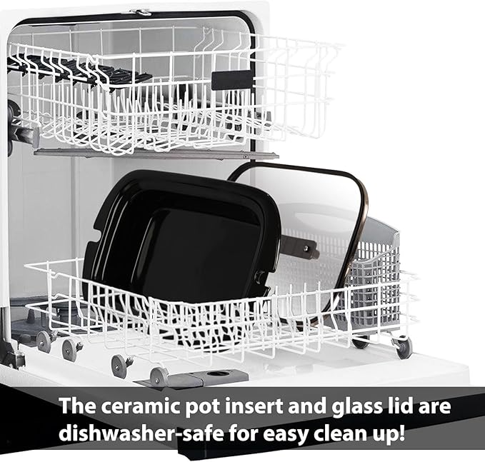 4-Quart Slow Cooker with Casserole Manual Warm Setting - Perfect Kitchen Small Appliance for Family Dinners, Dishwasher Safe Crock, Red