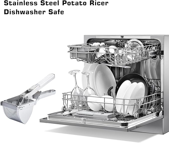 Potato Ricer, AITRAI Large 22oz Potato Masher Ricer Heavy Duty Stainless Steel Mashed Potato Masher for Smooth and Fluffy Mashed Potatoes