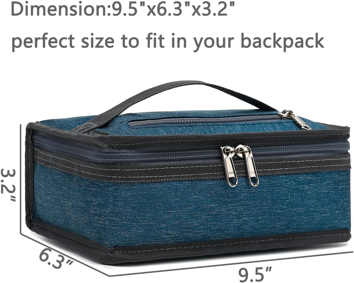 FlowFly Small Insulated Lunch box Portable Soft Bag Mini Cooler Thermal Meal Tote Kit with Handle for Work & School, Royal