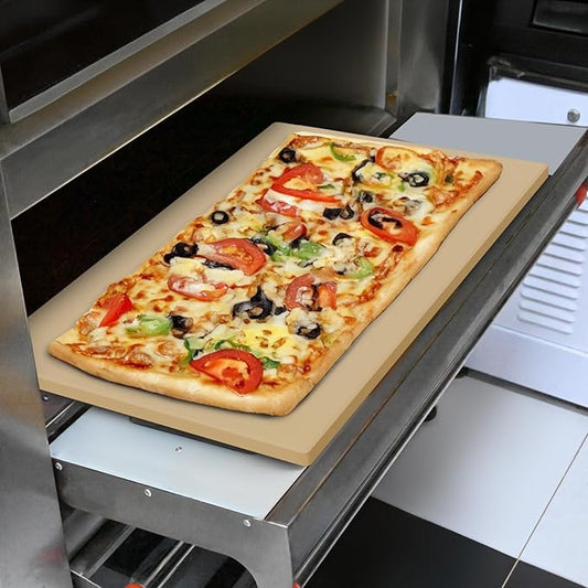 Extra Large Pizza Stone 22 Inch, Rectangular Pizza Grilling/Baking Stone 22" x 14", Industrial Commercial Oven Stone, Ideal for Grilling Baking Several Pizzas Bread - Includes Scaper