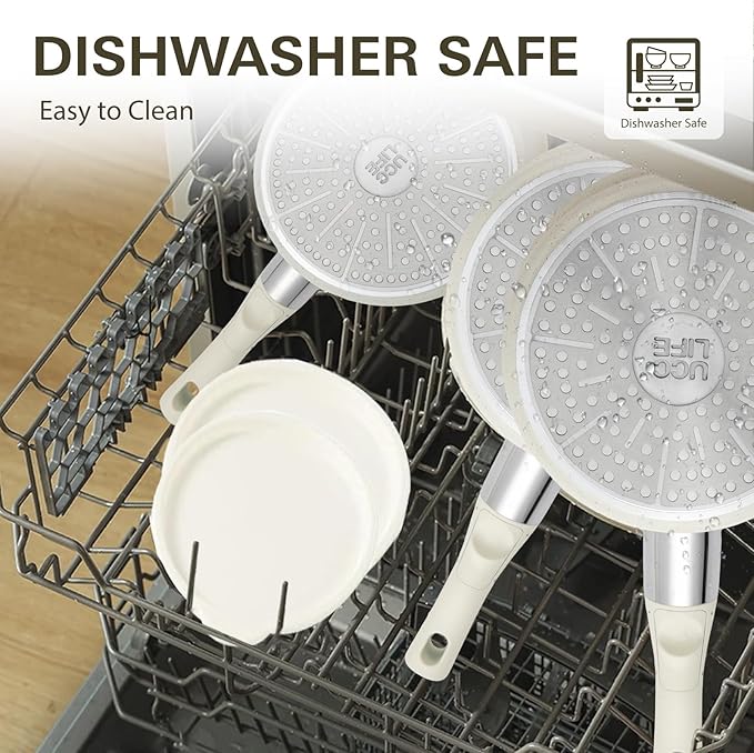 UCClife 17-Piece Nonstick Cookware Set, Family Kitchen Pots & Pans with Removable Handles, Oven & Dishwasher Safe, PFAS-Free for Everyday Cooking