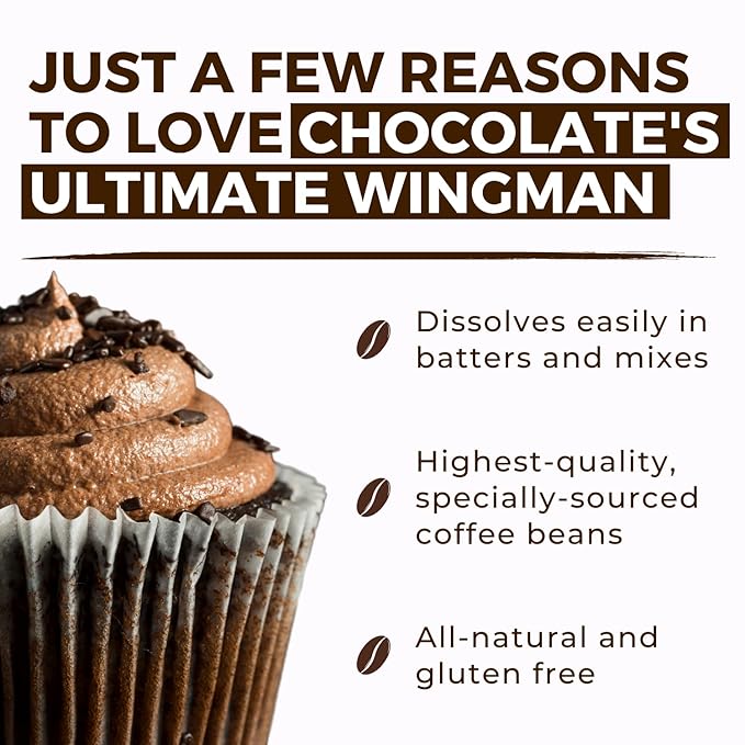 Espresso Powder for Baking - Achieve Rich Chocolate Flavor - Great for Baking - All-Natural - Fine Powder - Easily Dissolves - Gluten Free - Non-GMO - Convenient Resealable Pouch (7oz)