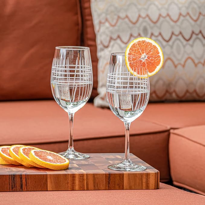 Rolf Glass Matchstick All Purpose Wine Glass 18 Ounce - Set of 4 Large Wine Glasses - Lead-Free Glass - Engraved Large Wine Glasses - Proudly Made in the USA