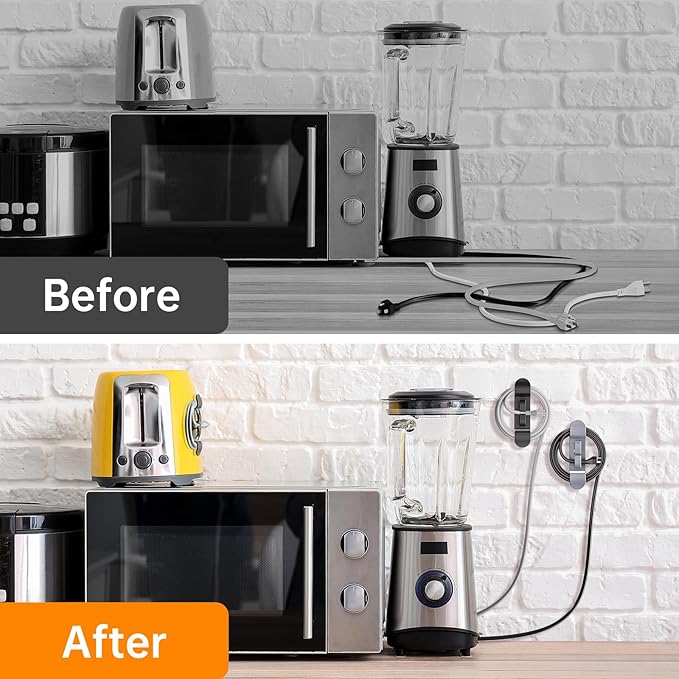 Cord Organizer for Kitchen Appliances, Appliance Cord Organizer, Cord Holder, Cord Keeper, Cord Wrapper for Appliances Stick on Mixers, Coffee Maker, Pressure Cooker (8 Packs)