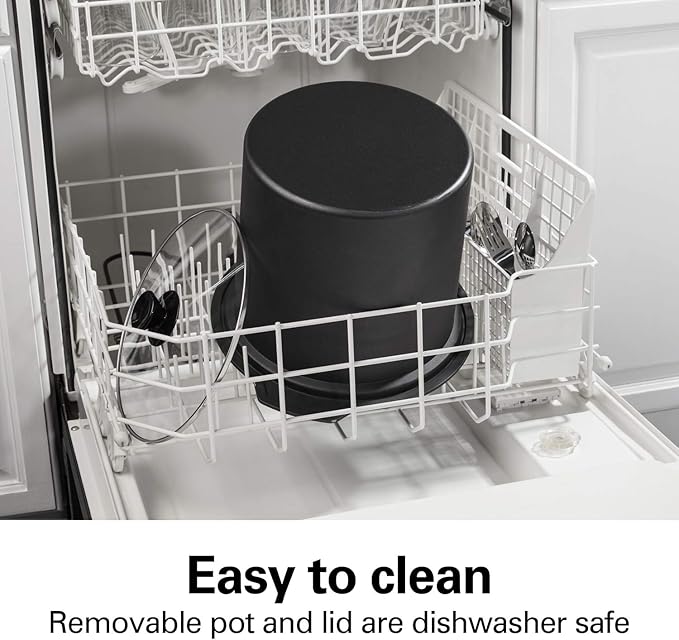 Hamilton Beach Sear & Cook Stock Pot Slow Cooker with Stovetop Safe Crock, Large 10 Quart Capacity, Programmable, Silver (33196)