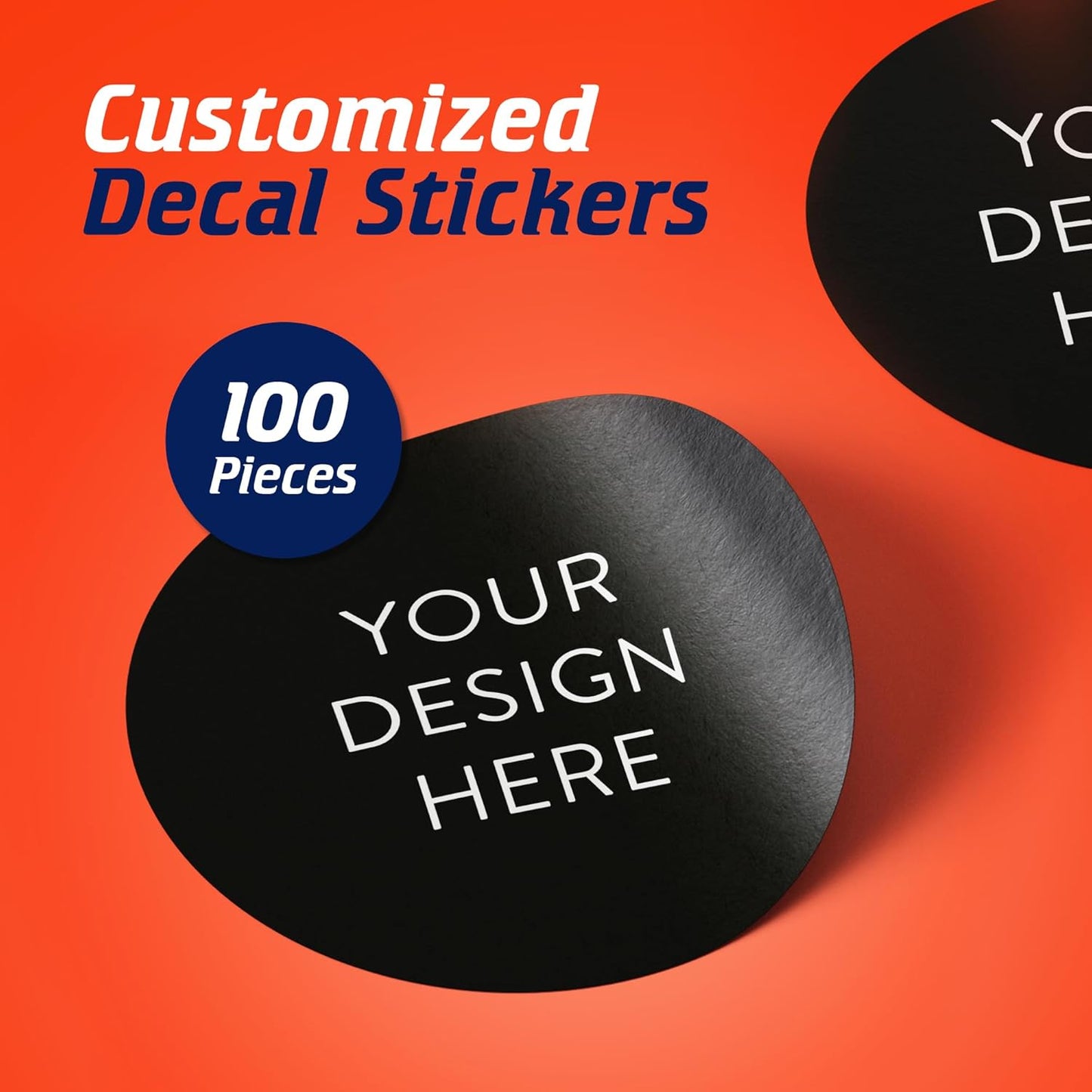 5-1000 Custom Vinyl Stickers - Upload Your own Image, Text, Design, Logo - Personalized Logo Labels for Handmade, Packaging, Bottle, Jars, Candle, Brand Stickers (Black, 2x2)