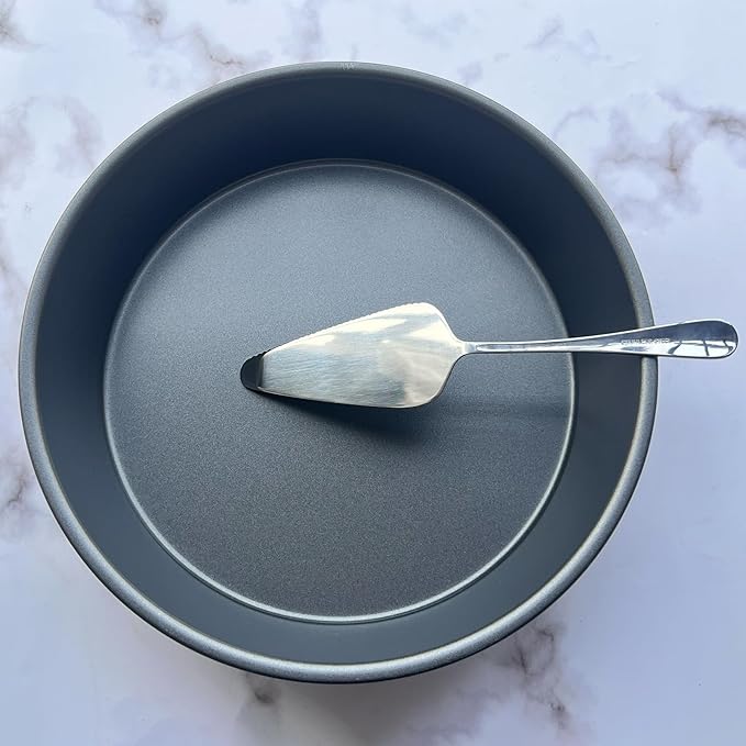 10×2.6 Inch Deep Pie Pan with Cake Server for Pie Tart Quiche Baking. Round Cake Pan with Non-Stick Coating, Rugged Carbon Steel. Gift for Women Wife Christmas Thanksgiving Party Festival