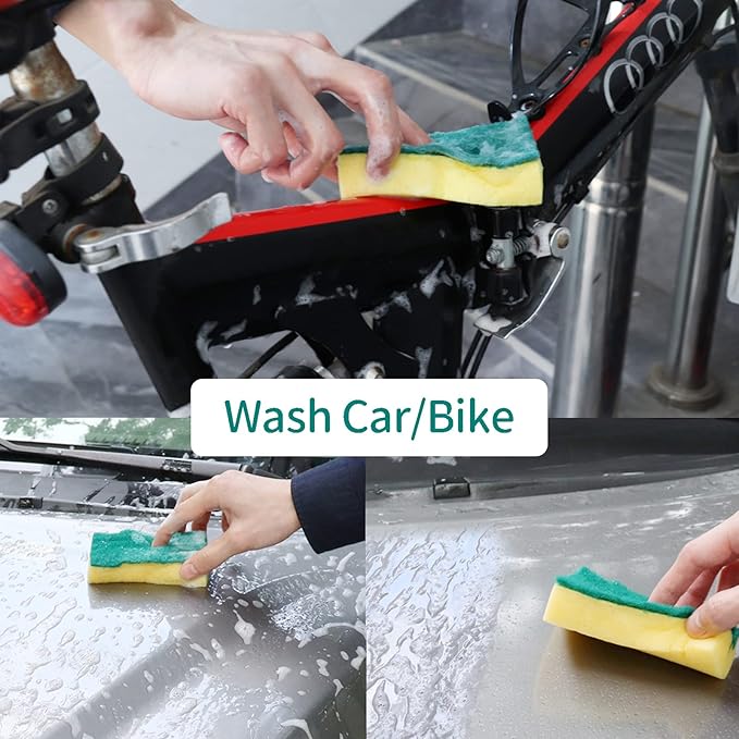 30 Pack Sponge Individually Wrapped, Non Scratch Scrouing Sponges for Household Cleaning, Dishes, Kitchen, Apartment, Car, Bike