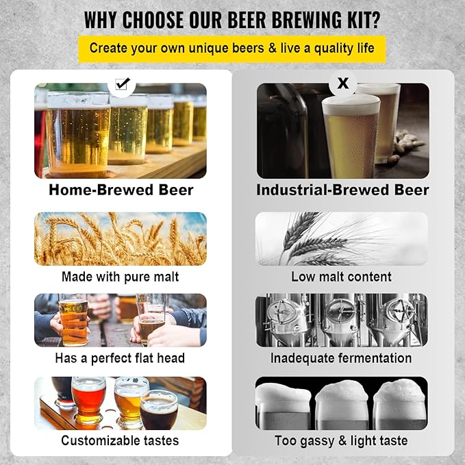 VEVOR Electric Brewing System, 9.2 Gal/35 L Brewing Pot, All-in-One Home Beer Brewer w/Pump, Mash Boil Device w/Panel, Auto/Manual Mode 100-1800W Power 25-100℃ Temp 1-180 min Timer Recipe Memory