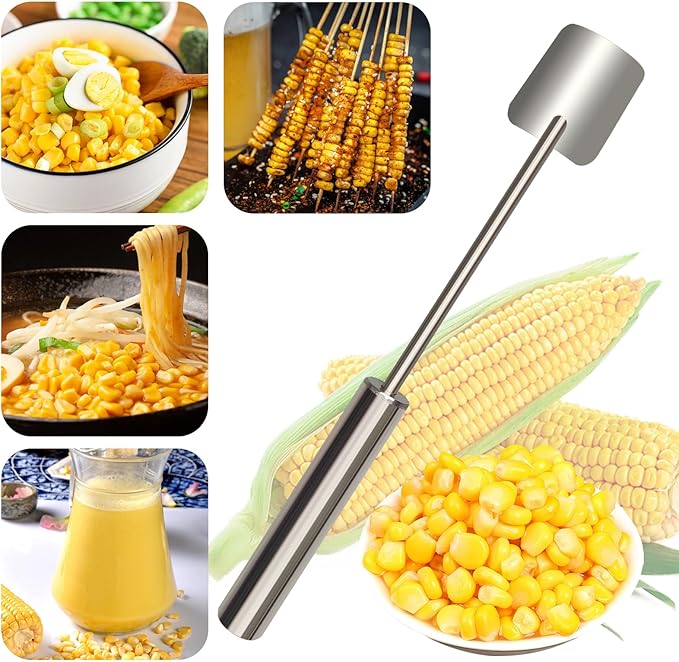 EGZ Corn Cob Peeler Peeler Easy Clean Corn Cob Stainless Steel Splitter Tool Suitable for Home Kitchen, Restaurant Chef, Picnic Lovers (2 Pcs)