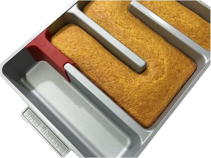Baker's Edge Brownie Pan Complete Set (Includes Lid & Wedge) The Original All Edges Brownie Pan for Baking, Premium Doble Nonstick Coating, Heavy Gauge Cast Aluminum - Rectangular 9x12 Size Baking Pan