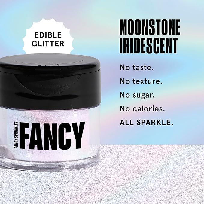 Fancy Sprinkles Moonstone Iridescent Premium Edible Glitter, 100% Edible Glitter for Sparkling Food & Drinks No Taste or Texture (4gm)