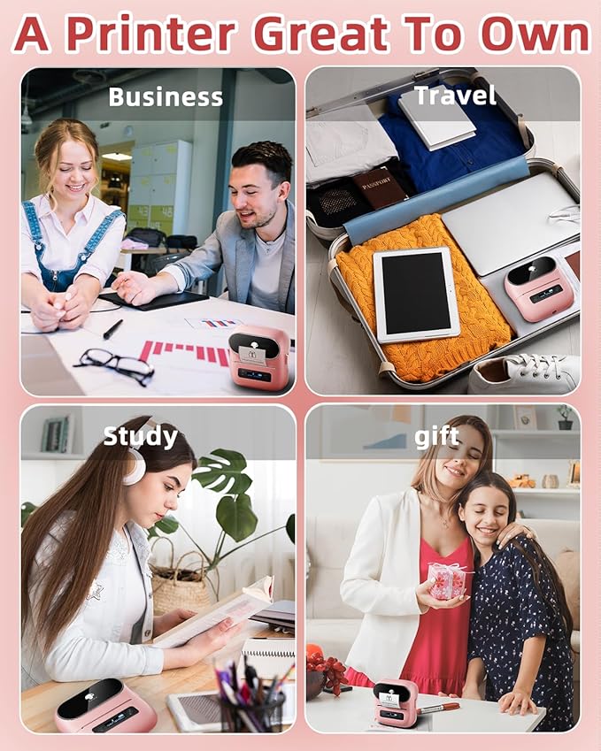 Phomemo M220 Bluetooth Label Maker Machine,Label Printer for Small Business, Office, Home & School, Portable Label Maker with 700+ Templates,400+ Fonts,6000+ Icons, Compatible with Phone, PC