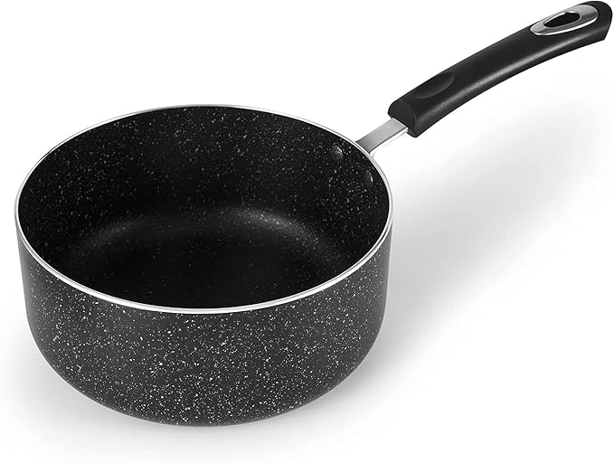 Nonstick Saucepan Set with Lid, Non Stick 1Qt & 2Qt Sauce Pan Set with Glass Lid Small Pot for Home Kitchen