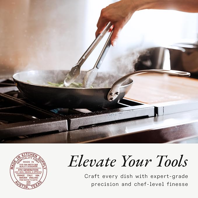 Made In Cookware - 2 Piece (Includes 10",12") Seasoned Carbon Steel Frying Pan - (Like Cast Iron, but Better) - Professional Cookware - Crafted in Sweden - Induction Compatible