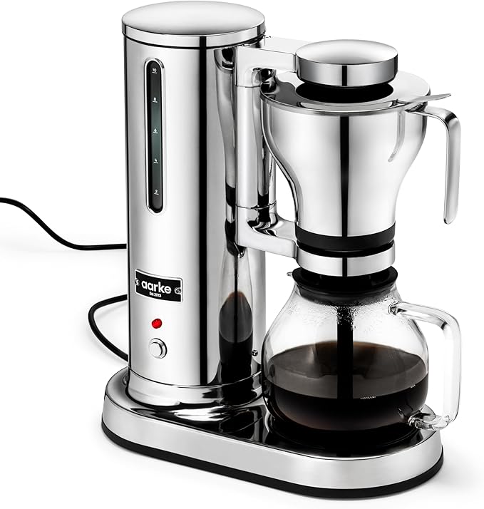 aarke Coffee Maker - Electric Drip Brewer with Automatic Drip-Stop, Stainless Steel Machine with 10 Cup Glass Carafe, Brews Full Pot in Under 6 Minutes