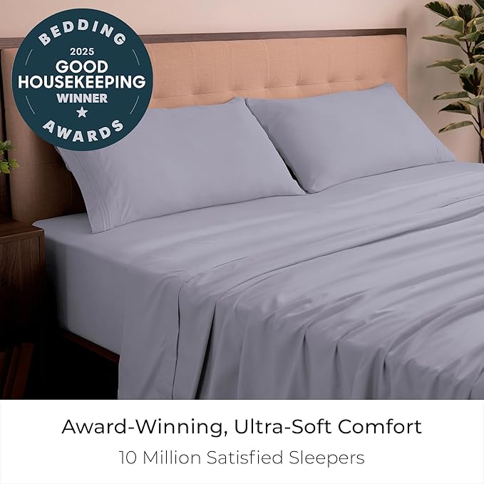 Mellanni King Sheets Set - 4 PC Iconic Collection Bedding - Hotel Luxury, Extra Soft, Cooling Bed Sheets - Wrinkle, Fade, Stain Resistant (King, Lavender)