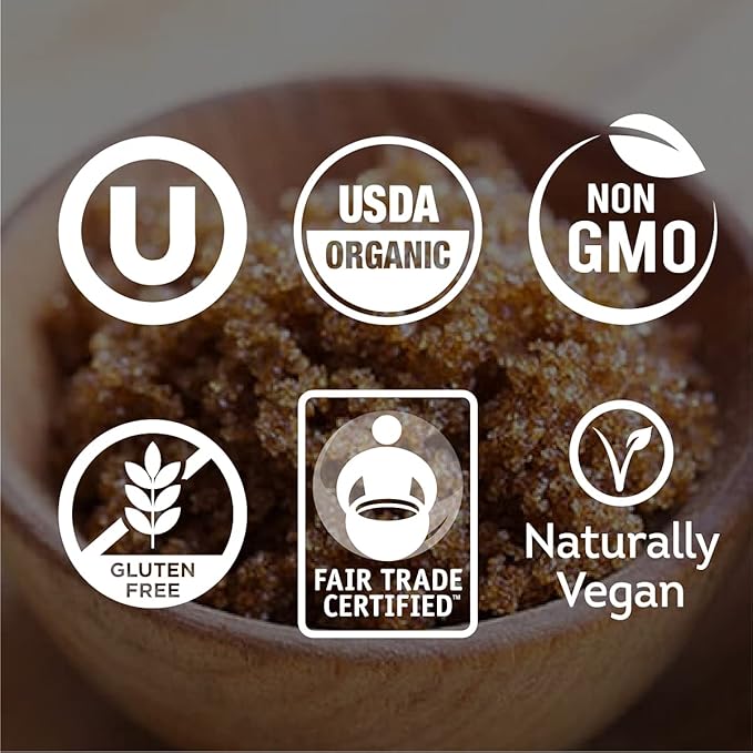 Wholesome Sweeteners 24-Ounce Organic Dark Brown Sugar, Fair Trade, Non GMO, Gluten Free & Vegan, Sugar for Baking and Glazing, 6 Pack