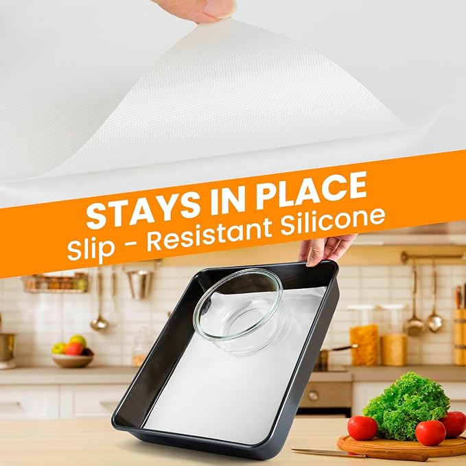 Silicone Baking Mat Roll -Non-Stick Dough Rolling Mat, Food Grade Pastry Baking Mat, Non-slip Silicone Kitchen Counter Mat, Reusable Air Fryer Mat, Washable Oil-Proof Refrigerator Liners