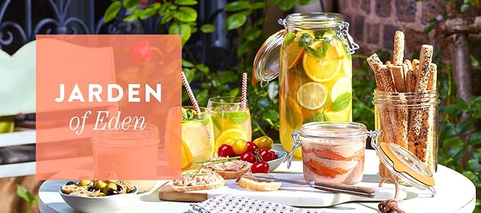 Le Parfait Super Jar - 3L French Glass Canning Jars, Wide Mouth, Airtight Lid (96oz/3 Quarts, 3 pk CP)