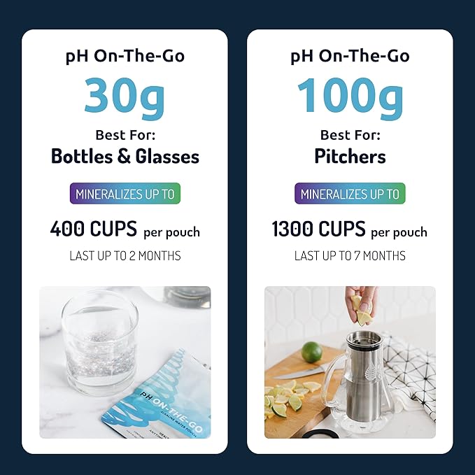 Invigorated Water pH ON-The-GO Alkaline Water Filter Pouch- Portable Alkaline Water Filtration System for Your Bottle, Pitcher, Jug, Container - High pH Water - Long-Life 105 Gallon/400 Litre (1-Pack)