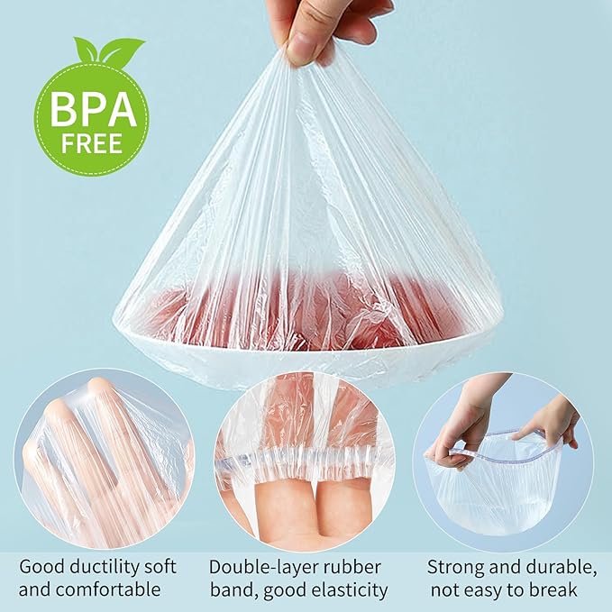 Homelove Plastic Bowl Covers Dish Cover Food Cover, 200pcs Reusable Elastic Stretch Fresh Keeping Covers, Kitchen Dining Cookware Canning Lids Food Bags, Universal Kitchen Plastic Wrap [Colorful]