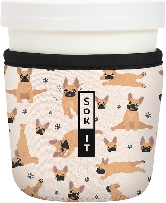 Sok It IceCreamSok Insulated Neoprene Cover (Pardon My Frenchie, Tapered Ice Cream Pints)