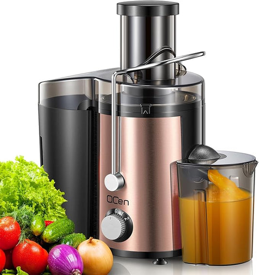 Juicer Machine, 800W Centrifugal Juicer Extractor with Wide Mouth 3” Feed Chute for Fruit Vegetable, Easy to Clean, Stainless Steel, BPA-free (Rose Gold)