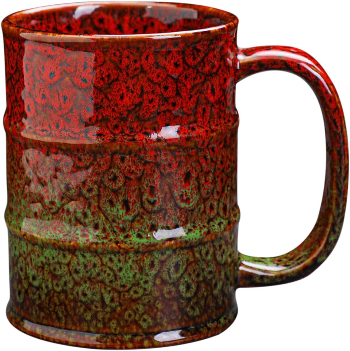 Coffee Mug,20 oz Coffee Mugs Ceramic Tea Cup Large Coffee Mug for Office and Home - Dishwasher and Microwave Safe Ceramic Coffee Mug(1, Red and Green)