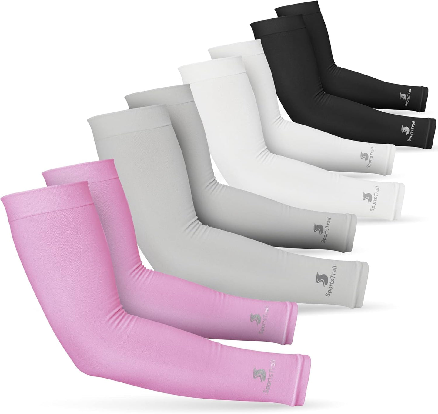 SportsTrail Cooling Arm Sleeves for Men & Women – Breathable, UV Sun Protection, Sports Arm Sleeves for Women, Men & Youth