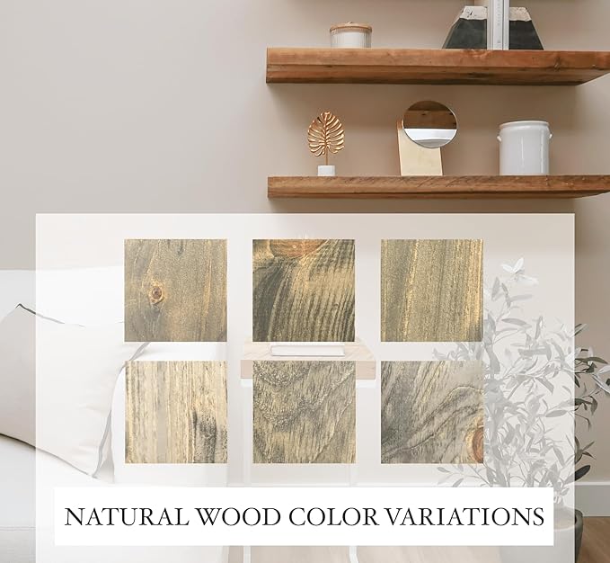 Modern Floating Shelves 3 Inches Thick for Wall, Wide Shelves for Kitchen, Living Room, Bedroom, and Bathroom, Natural Pine Wood, Rustic Wooden Shelf, (Set of 2) (Aged Barrel, 24Lx3Hx6D)