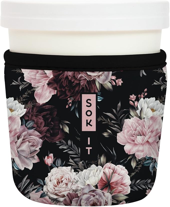 Sok It IceCreamSok Insulated Neoprene Cover (Bloom at Night, Tapered Ice Cream Pints)