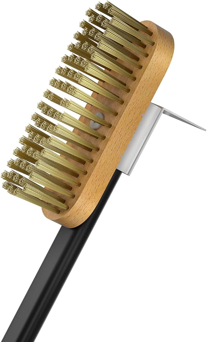 G.a HOMEFAVOR 5-Piece Pizza Oven Accessories, 12" × 15'' Perforated Pizza Peel, 9" Round Turning Peel, Pizza Oven Cleaning Brush, Ash Rake, Pizza Fork, Pizza Kit for Professional Chef or Pizza Lover