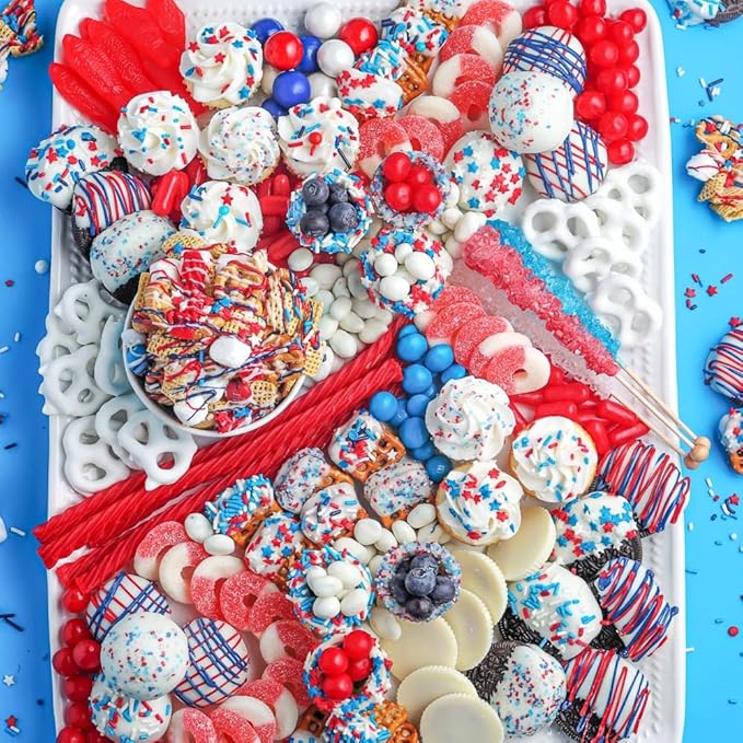 Cobakey Patriotic Sprinkles for Baking, Red White and Blue Sprinkles for Cupcakes, 4th of July Sprinkles Perfect for Independence Day Dessert Party 4.23 Ounce