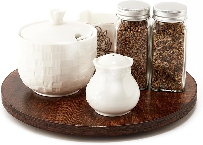 9-inch Lazy Susan Organizers, ACIAZAAZ Lazy Susan Turntable for Cabinet, Kitchen Turntable Storage for Table, Countertop, Pantry