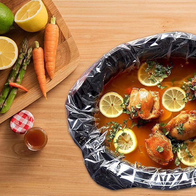 16 Bags Slow Cooker Liners, Disposable Multi Use Cooking Bags,Large Size Fit 3QT to 8QT, Plastic Bags for Slow Cooker, Pans, Aluminum Cooking Trays, BPA Free-13 x 21 Inches, 3 quarts (16)