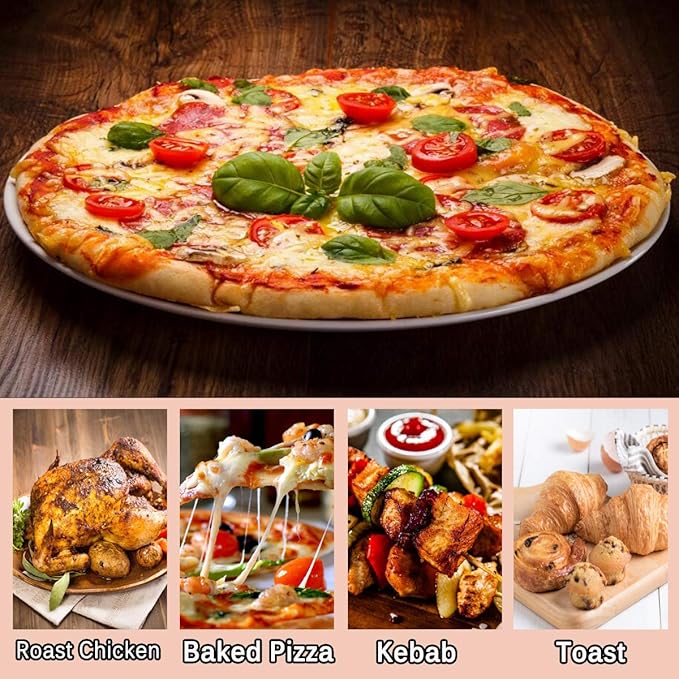 Onlyfire Pizza Stone for Oven BBQ and Grill, Thermal Shock Resistant, 14" x 16" Rectangular Large Bread Baking Stone, Heavy Duty Ceramic Baking Stone for Best Crispy Crust Pizza, Cookie and Cheese