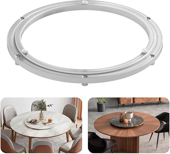 Pisman Aluminium Alloy Turntable Bearing, Heavy Duty Lazy Susan Rotating Bearing Turntable,Smooth Swivel Plate Hardware for Round Dining Table,DIY. Silent Rotating Base Only(14inch)