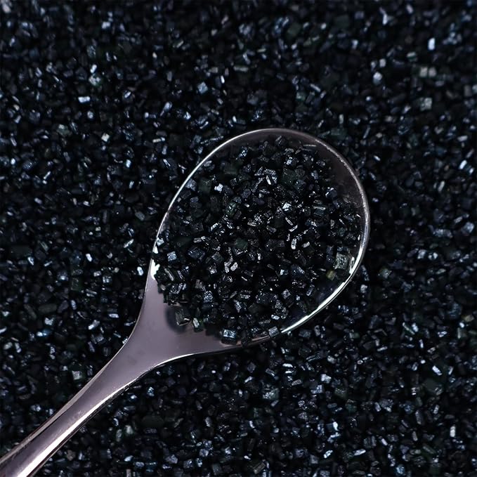 Sanding Sugar Black Edible Sugar Sprinkles Sanding Sugar for Cake Decorating, Sparkling Edible Crystal Candy for Wedding Party Baking Cupcake Cookie Ice Cream Decoration Supplies - 5.3 oz
