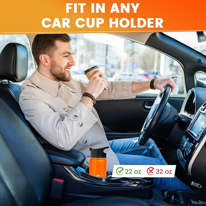 Lexlion Tea Infuser Bottle - Fruit Infusion Water Bottle 22 Oz, Triple Walled Insulated Stainless Steel Bottle, Thermal Leaf Infuser, Silicone Sleeve, 3 Lids Leakproof, Metal Mug Gallon