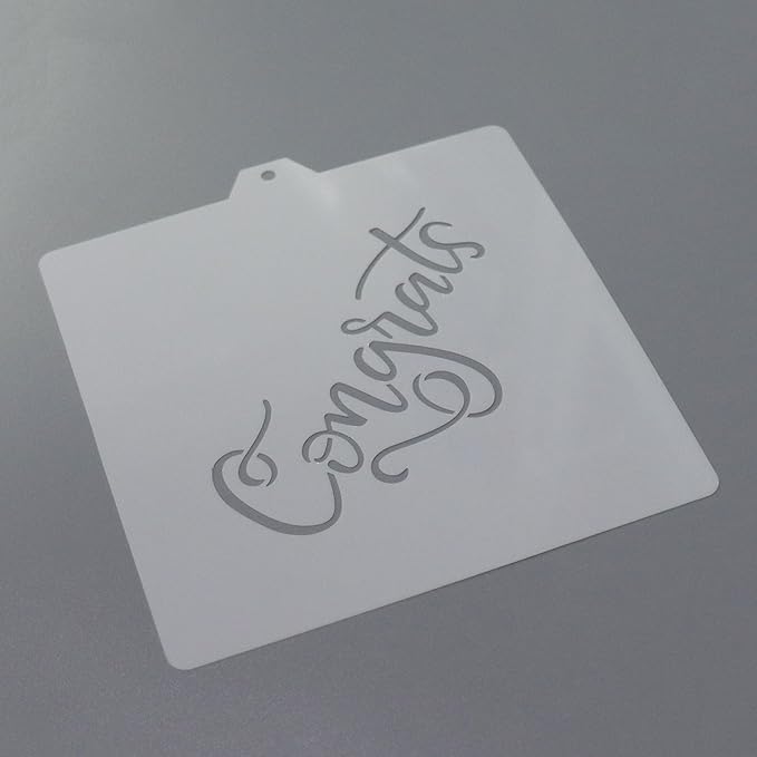 Congrats Hand Lettered Stencil and Cookie Cutter, Cookie Stencil, Cutter Stenci(Congrats)