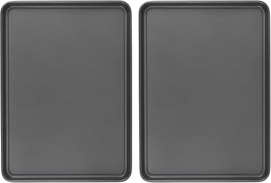 GoodCook Everday Nonstick Carbon Steel 15” x 21” Baking Sheet Set, 2 Pack – Extra-Large Carbon Steel Cooking Pans, Bakeware Set, Cookie Sheets for Baking, Oven Pan Set