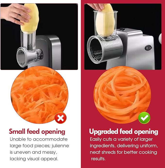 ULTACElectric Cheese Grater,Electric Cheese Grater for Block Cheese with 7 Different Shapes of Blades, 250W Electric Slicer Shredder, Electric Salad Machine for Cheeses, Fruits, Vegetables